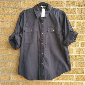 Ralph Lauren black button down shirt | Size L*